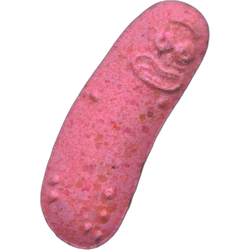 Pink Pickle Rick ecstasy pill (XTC) — MDMA 194mg — Madrid, Spain