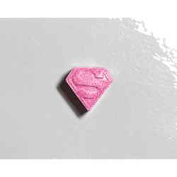 Pink Superman ecstasy pill (XTC) — MDMA 167mg — Marseille, France