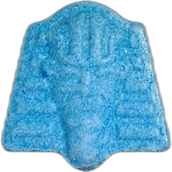 Blue Pharaoh ecstasy pill (XTC) — MDMA 221mg — Graz, Austria