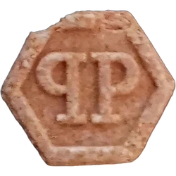 Pink Philipp Plein ecstasy pill (XTC) — MDMA 164mg — Sevilla, Spain