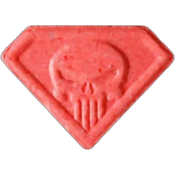Red Punisher ecstasy pill (XTC) — MDMA 186mg — Zürich, Switzerland