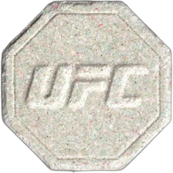 Grey UFC ecstasy pill (XTC) — MDMA 184mg — Madrid, Spain