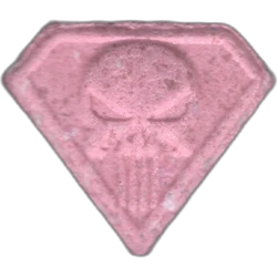 Pink Punisher ecstasy pill (XTC) — MDMA 185mg — Barcelona, Spain