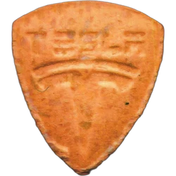 Orange Tesla ecstasy pill (XTC) — MDMA 156mg — Madrid, Spain