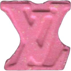 Pink Louis Vuitton ecstasy pill (XTC) — 2C-B 17mg — Madrid, Spain