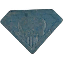 Blue Punisher ecstasy pill (XTC) — MDMA 200mg — Zürich, Switzerland