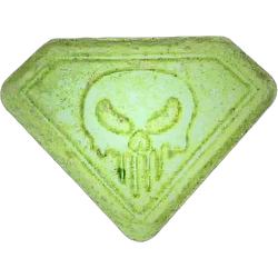 Green Dk ecstasy pill (XTC) — MDMA 218mg — Innsbruck, Austria