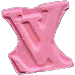Pink Louis Vuitton ecstasy pill (XTC) — 2C-B 22mg — Madrid, Spain