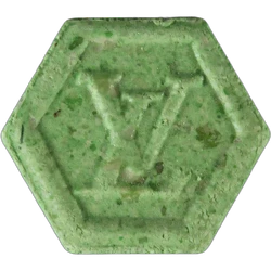 Green Philipp Plein ecstasy pill (XTC) — MDMA — Zürich, Switzerland