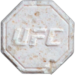 Pink UFC ecstasy pill (XTC) — MDMA 253mg — Madrid, Spain