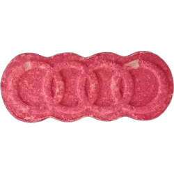Pink Audi ecstasy pill (XTC) — MDMA 131mg — Málaga, Spain