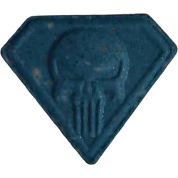 Blue Punisher ecstasy pill (XTC) — MDMA 193mg — Berlin, Germany