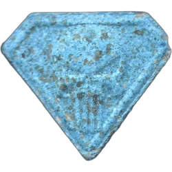 Blue Punisher ecstasy pill (XTC) — MDMA 228mg — Madrid, Spain