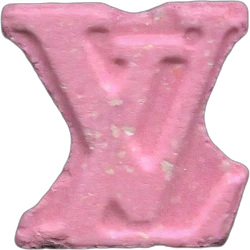 Pink Louis Vuitton ecstasy pill (XTC) — 2C-B 15mg — Madrid, Spain