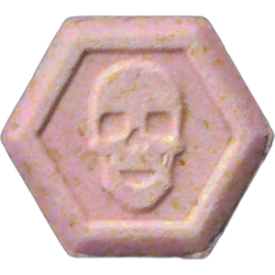 Pink Philipp Plein ecstasy pill (XTC) — MDMA 120mg — Madrid, Spain