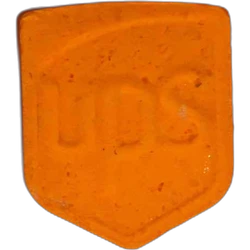 Yellow UPS ecstasy pill (XTC) — MDMA 142mg — Berlin, Germany
