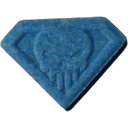 Blue Punisher ecstasy pill (XTC) — MDMA 176mg — Berlin, Germany