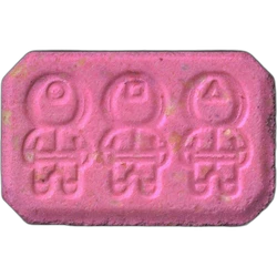 Pink Squid Game ecstasy pill (XTC) — MDMA 126mg — Madrid, Spain