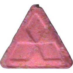 Pink Mitsubishi ecstasy pill (XTC) — MDMA 148mg — Madrid, Spain