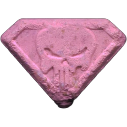Pink Punisher ecstasy pill (XTC) — MDMA 187mg — Barcelona, Spain