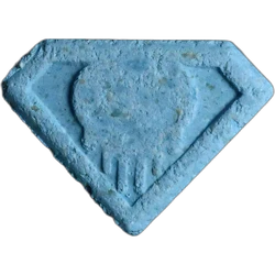 Blue Punisher ecstasy pill (XTC) — MDMA — Basel, Switzerland