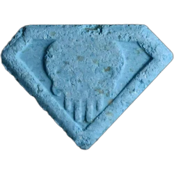 Blue Punisher ecstasy pill (XTC) — MDMA — Lucerne, Switzerland