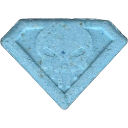Blue Punisher ecstasy pill (XTC) — MDMA 218mg — Barcelona, Spain