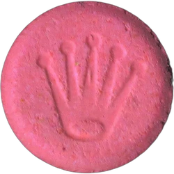 Pink Rolex ecstasy pill (XTC) — 2C-B 13mg — Toledo, Spain
