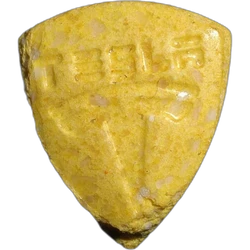 Yellow Tesla ecstasy pill (XTC) — MDMA — Bern, Switzerland