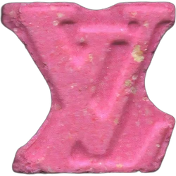Pink Louis Vuitton ecstasy pill (XTC) — 2C-B 17mg — Guadalajara, Spain