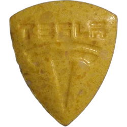 Yellow Tesla ecstasy pill (XTC) — MDMA — Basel, Switzerland