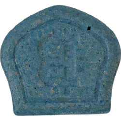 Blue Bitcoin ecstasy pill (XTC) — MDMA 120mg; Amphetamine 1mg; Caffeine 0.3mg — Berlin, Germany