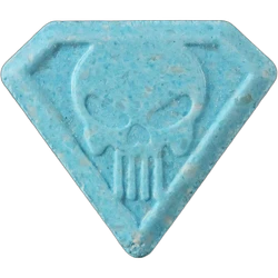 Blue Punisher ecstasy pill (XTC) — MDMA — Zürich, Switzerland