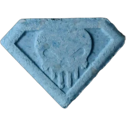 Blue Punisher ecstasy pill (XTC) — MDMA — Basel, Switzerland