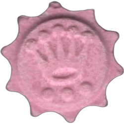Pink Rolex ecstasy pill (XTC) — MDMA 195mg — Barcelona, Spain