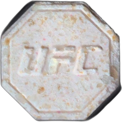 Pink UFC ecstasy pill (XTC) — MDMA 261mg — Madrid, Spain