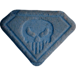 Blue Punisher ecstasy pill (XTC) — MDMA 173mg — Vienna, Austria