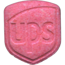 Pink UPS ecstasy pill (XTC) — MDMA 139mg — Madrid, Spain