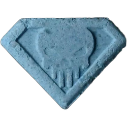 Blue Punisher ecstasy pill (XTC) — MDMA — Lucerne, Switzerland