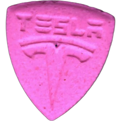 Pink Tesla ecstasy pill (XTC) — MDMA 180mg — Barcelona, Spain