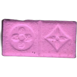 Pink Louis Vuitton ecstasy pill (XTC) — MDMA 127mg — Barcelona, Spain