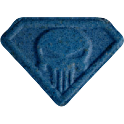 Blue Punisher ecstasy pill (XTC) — MDMA 111mg — Vienna, Austria