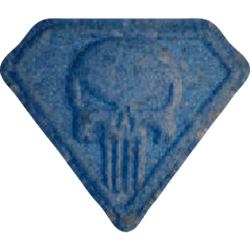 Blue Punisher ecstasy pill (XTC) — MDMA 169mg — Vienna, Austria