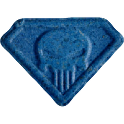Blue Punisher ecstasy pill (XTC) — MDMA 126mg — Vienna, Austria