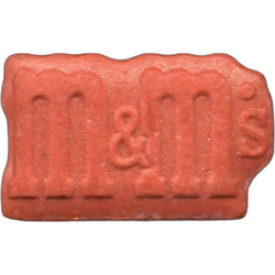 Red M&M's ecstasy pill (XTC) — MDMA 232mg — Madrid, Spain