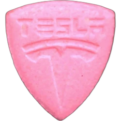 Pink Tesla ecstasy pill (XTC) — MDMA 137mg — Barcelona, Spain