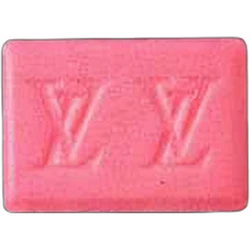 Pink Louis Vuitton ecstasy pill (XTC) — MDMA; Amphetamine — Switzerland