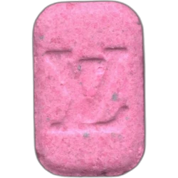 Pink Louis Vuitton ecstasy pill (XTC) — MDMA 110mg — Barcelona, Spain
