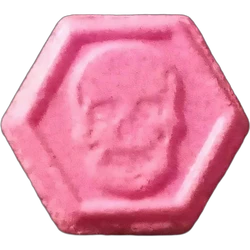 Pink Philipp Plein ecstasy pill (XTC) — MDMA 191mg — Cádiz, Spain