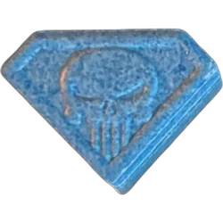 Blue Punisher ecstasy pill (XTC) — MDMA — Geneva, Switzerland